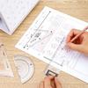 Deli Exam Set: Straight Ruler, Set Square, Protractor, Answer Sheet Cover