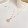 Copper-Plated Gold Pendant with Cat's Eye Stone Necklace: High-End Geometric Minimalist Accessory