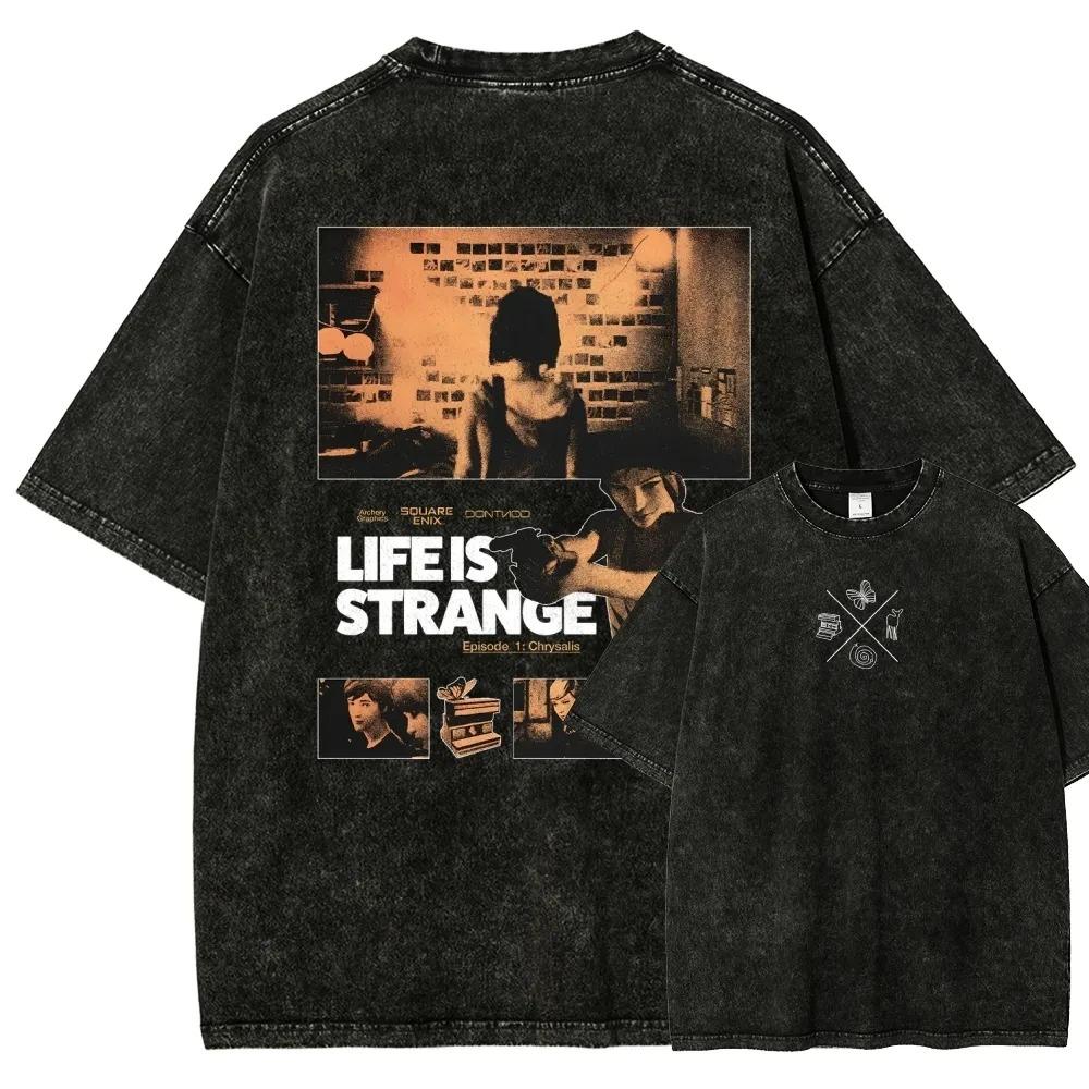 Série narativních adventur Life Is Strange Grafický potisk Periferie Tričko Pánské Dámské Vintage Praná Bavlna Oversized Trička