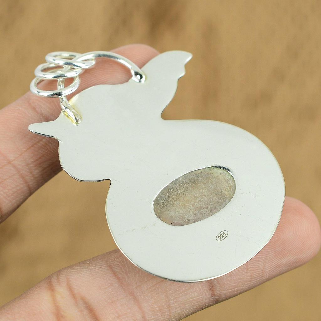 Natural Garden Quartz Gemstone Pendant 925 Sterling Silver Indian Jewelry