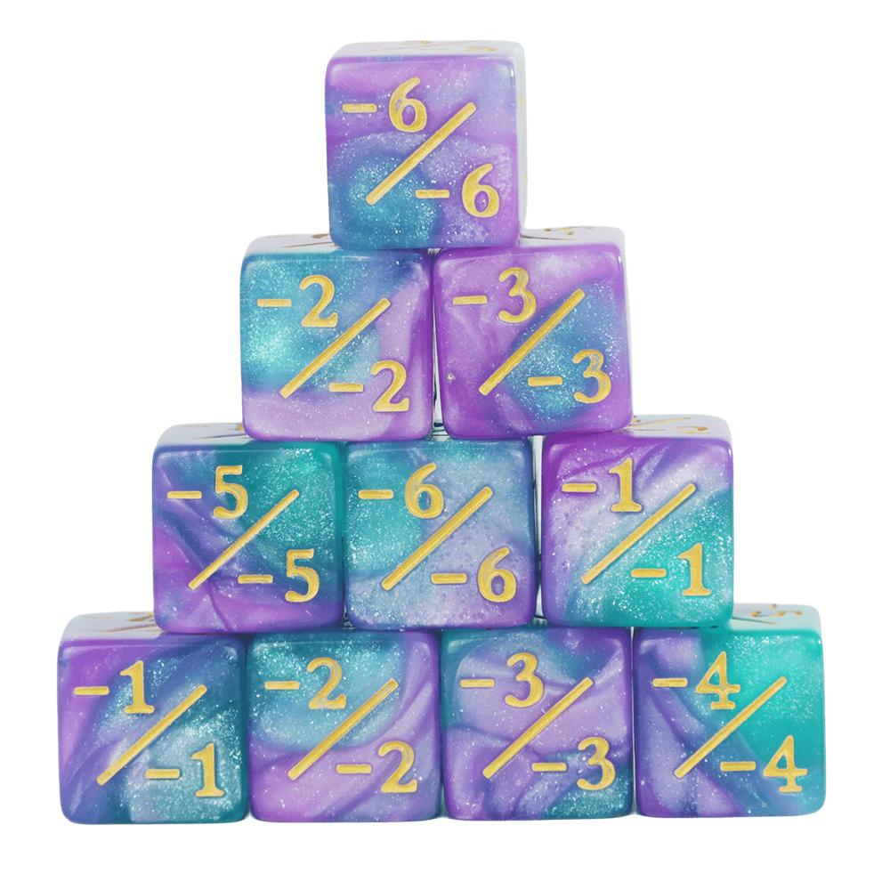 10-Pack Dice Counter Token Dice D6 Dice Compatible Card Game Competition Math Teaching Tools Accessories