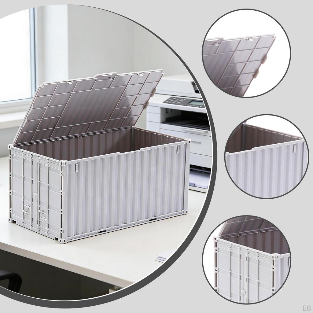 Mini Desktop Storage Box Shaped Like A Container, Large Capacity, Practical And Unique, with
