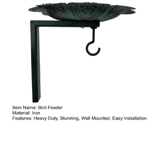 Metal Bird Feeder with Hanging Bracket Wall Mounted Bird Bath Heavy Duty Wall Hanger Hook for Planters Lanterns Wind Chimes