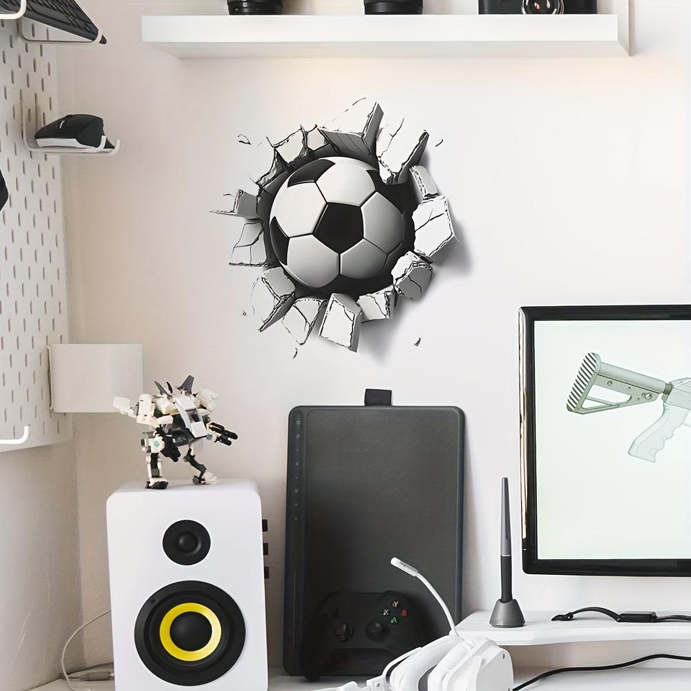 1pc Football Wall Sticker, Removable Waterproof PVC Decal for Walls,Doors,Cabinets,and Window Decorations,living room decoration