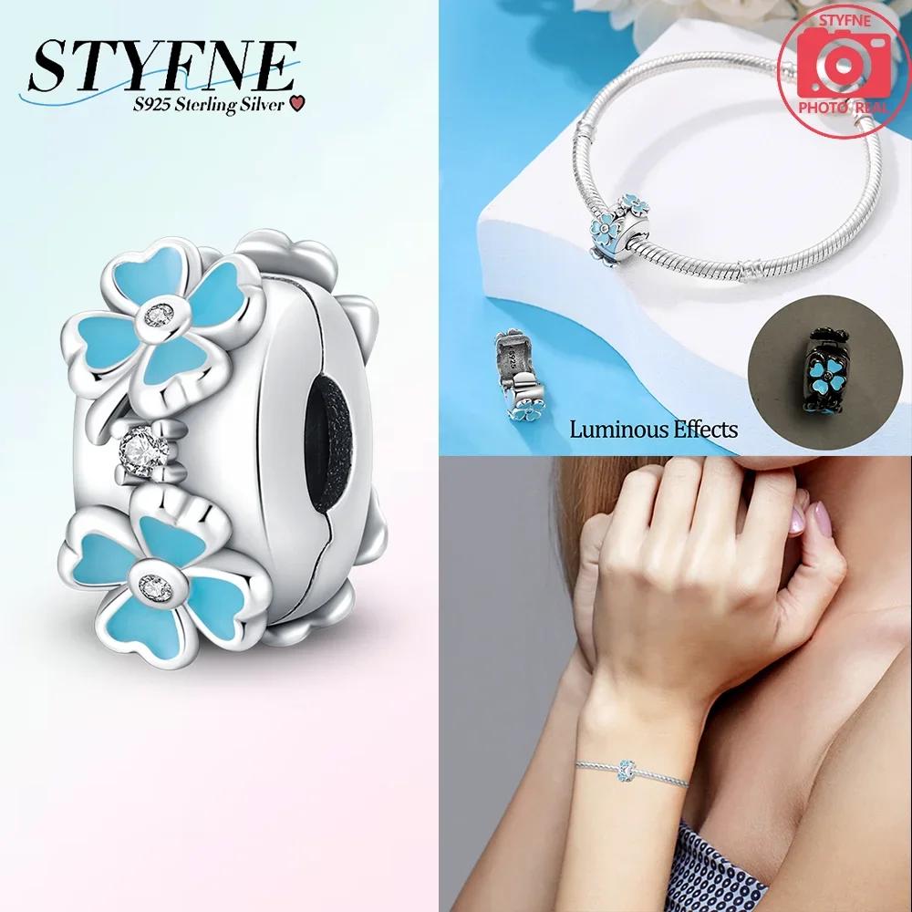 Copper Metal Inlaid Zirconium Flowers Four Leaf Clover Feathers Love Box Clip Charm Bead Components Spacer Bead Components Compatible With Bracelet