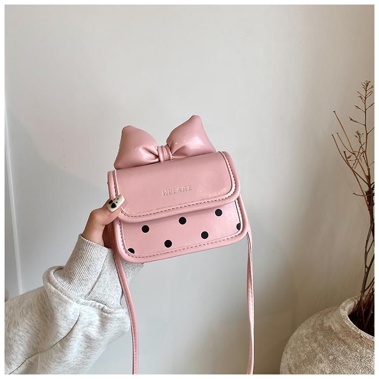 Children's Cute Bow Polka Dot Crossbody Bag with Coin Purse