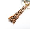Pu Leather Tassel Circle for Key Chain Women Wristlet Keychain