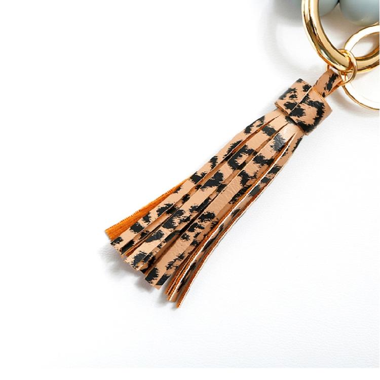Pu Leather Tassel Circle for Key Chain Women Wristlet Keychain