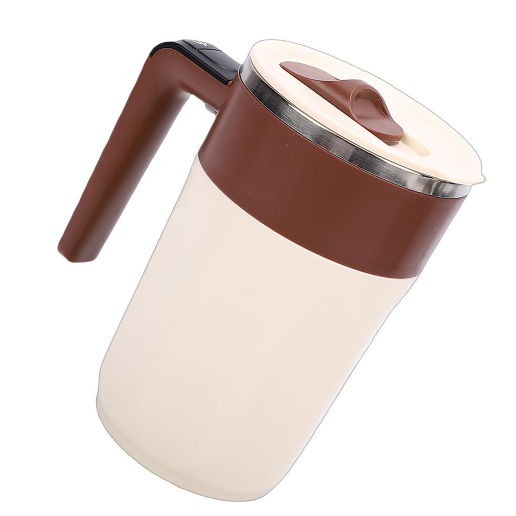   Self Stirring Coffee Mug with Temperature Display Rechargeable Automatic Magnetic Stirring Cup for   Travel Stainless Steel Beige Brown  