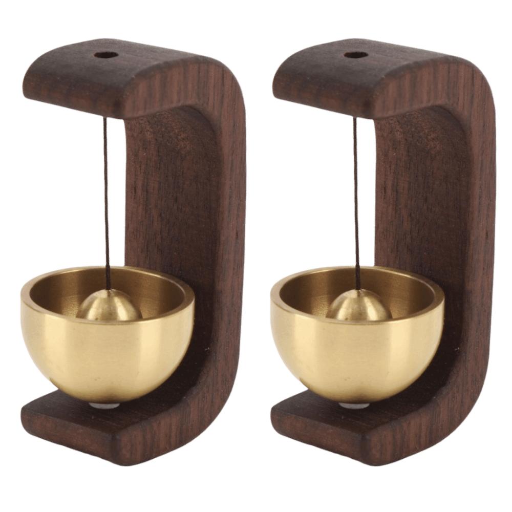 2pcs Self-Adhesive Wooden Doorbell C-Shape Design Hanging Door Bell  For Home Garden