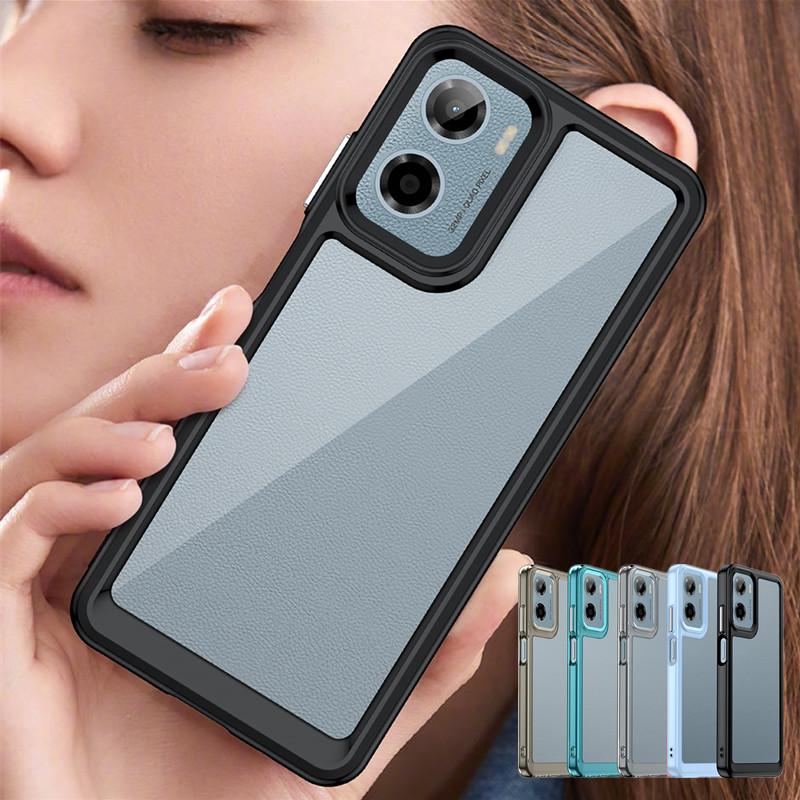 Transparent Colorful TPU Phone Case for Motorola Moto E15 G05 G15 G17 G67 Power G35 G55 G75 G85 5G Protective Cover Fundas Coque