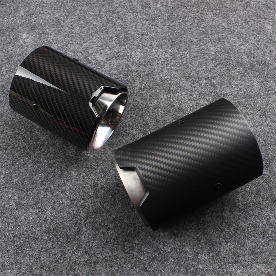 Матовая насадка выхлопной трубы из углеродного волокна 2,5 дюйма для BMW F83 M5 F10 M6 F12 F13 X5M X6M