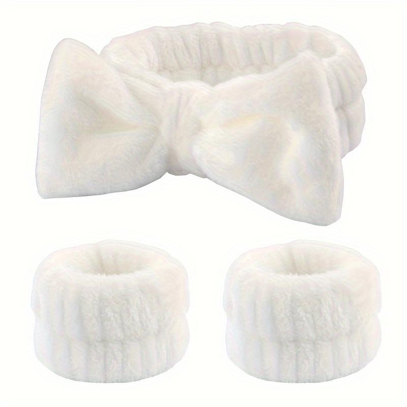 3Pcs Wash Face Headband Wristband Set Women Reusable Spa Wristband Soft Microfiber Towel Hair Bands Girls Sports Wrist Sweatband