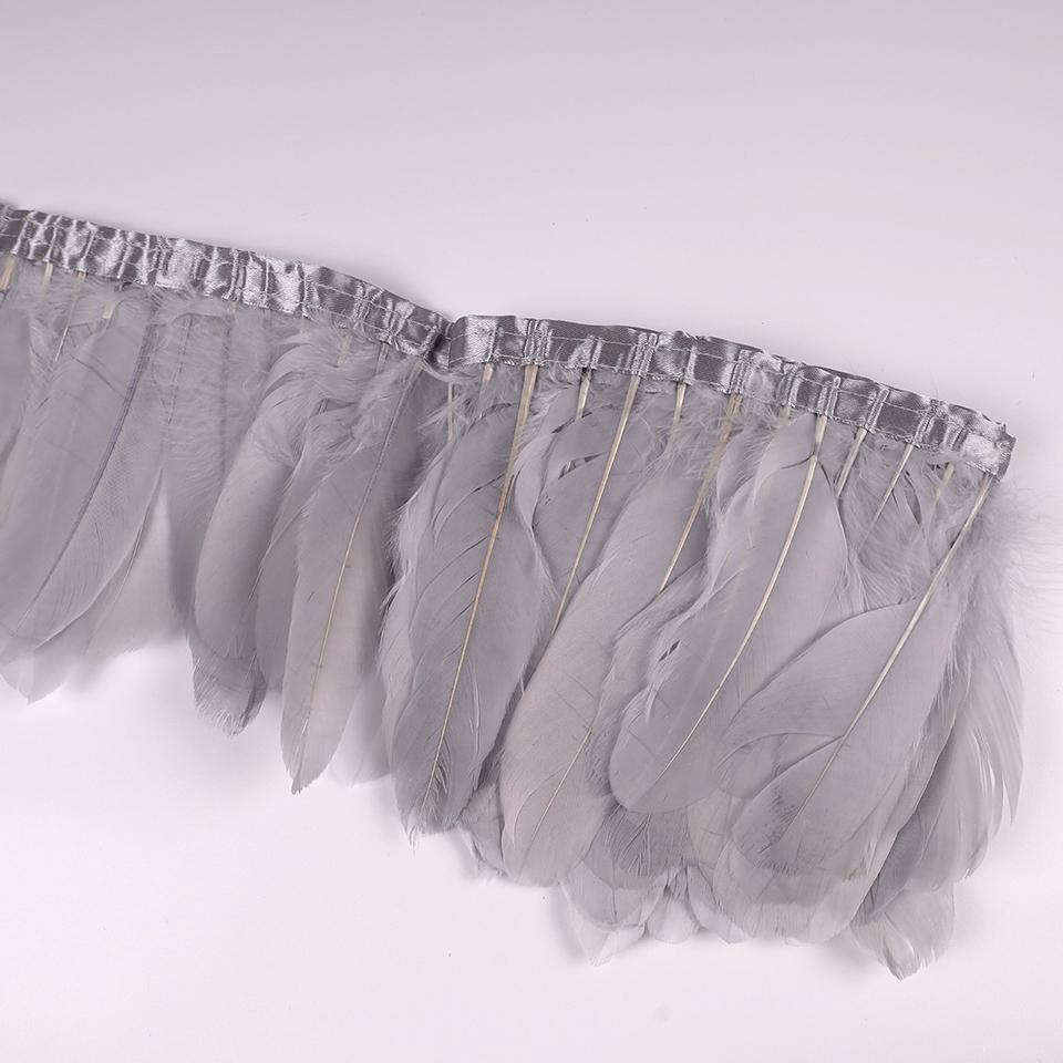 Bordures en Plumes d'Oie Ruban Franges 2 Yards/pièce Couture Artisanat Plume dans Robe Jupe Décoration Murale pour Vêtements de Fête