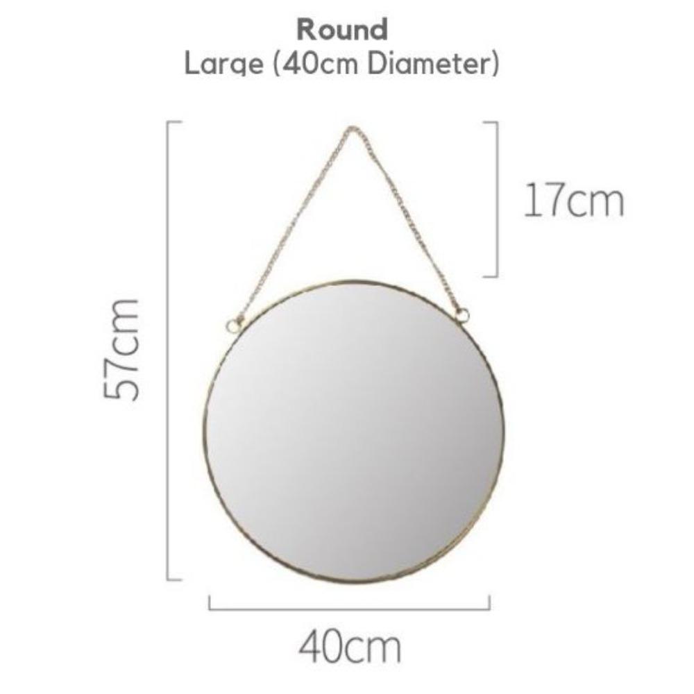 Homlly Keii Gold Rim Hanging Wall Mirror (Hexagon / Round Shape/ 3 different sizes)
