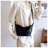 Niche lazy wind oil wax soft leather commuter women's bag casual large capacity dumpling bag fashionable solid color shoulder bag