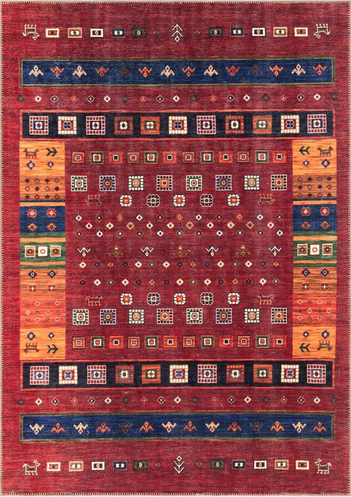 Luxurious Red Vintage Print Carpet Elegant Non Slip Rug for Living Room Bedroom Classic Floor Mat Home Decor Easter Festivals