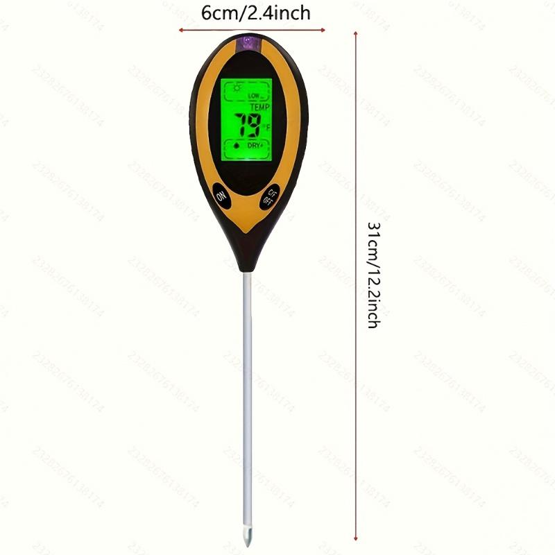 4-In-1 Soil Moisture Meter Digital pH Meter/Soil Moisture/Plant Temperature/Light Intensity Suitable for Soil Testing In Gardens
