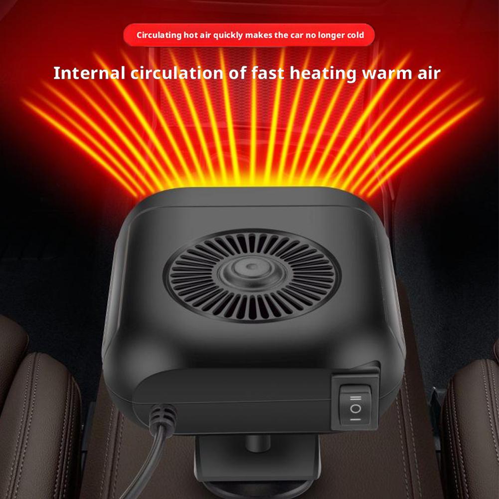 12V/24V Car Windshield Defogger Defroster 2 In 1 Defogging Defrosting Heating Fan 360 Degree Rotating Anti-Fog Automobile Heater