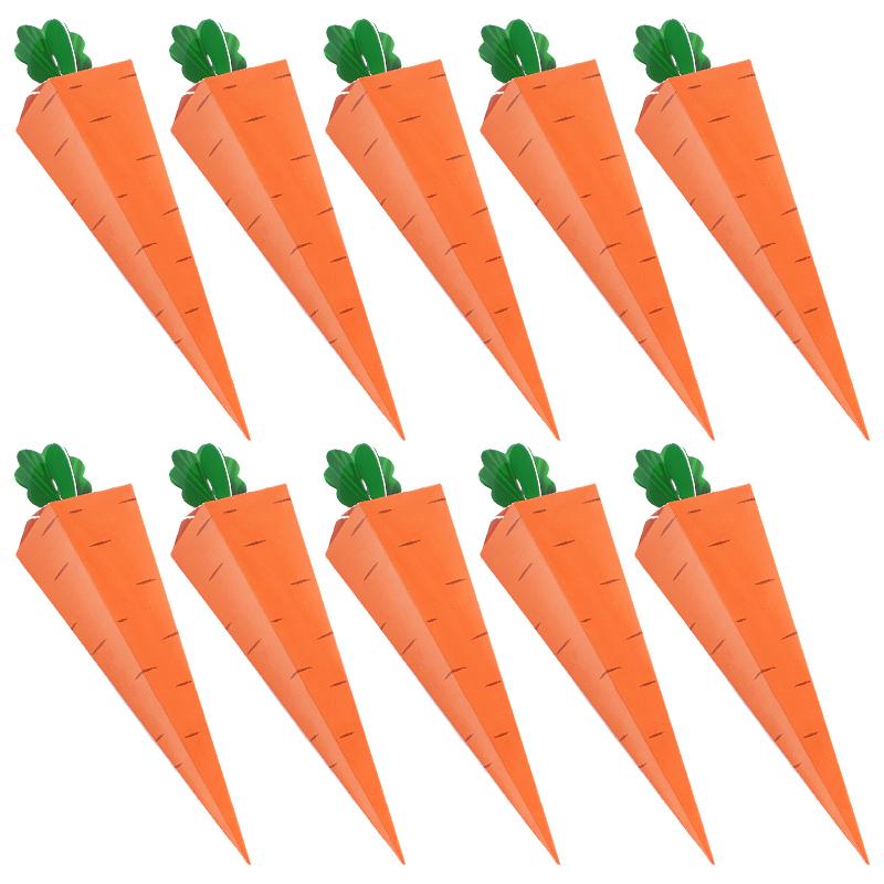 

12pcs Creative Carrot Candy Box Easter Rabbit Cookie Snack Packaging Bags Spring Easter Party Decoration Kids Birthday Favors 20x4.2cm