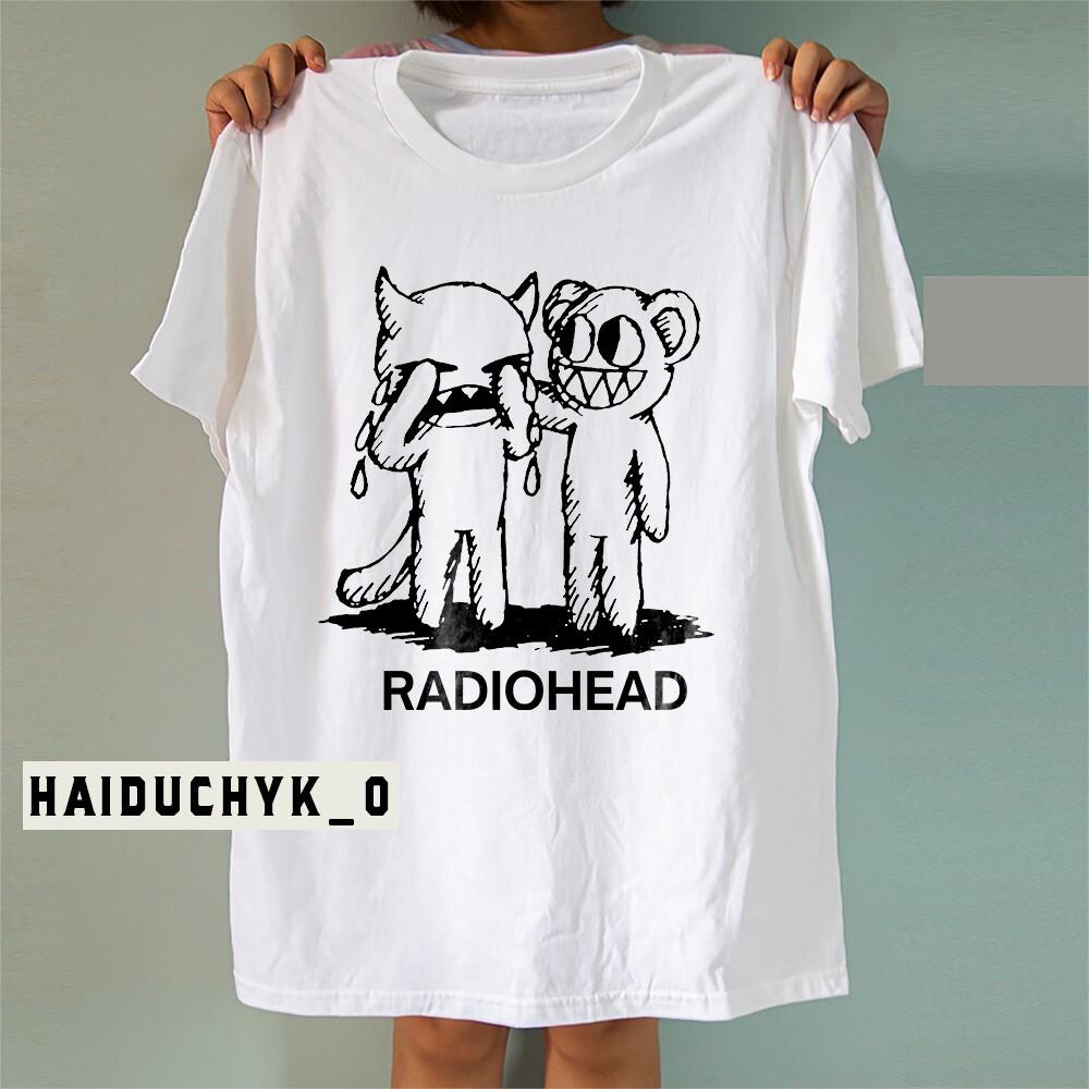 RADIOHEAD AGAINST DEMONS TOUR Unisex White T-shirt Size S-5XL Unisex T-Shirt XXXL