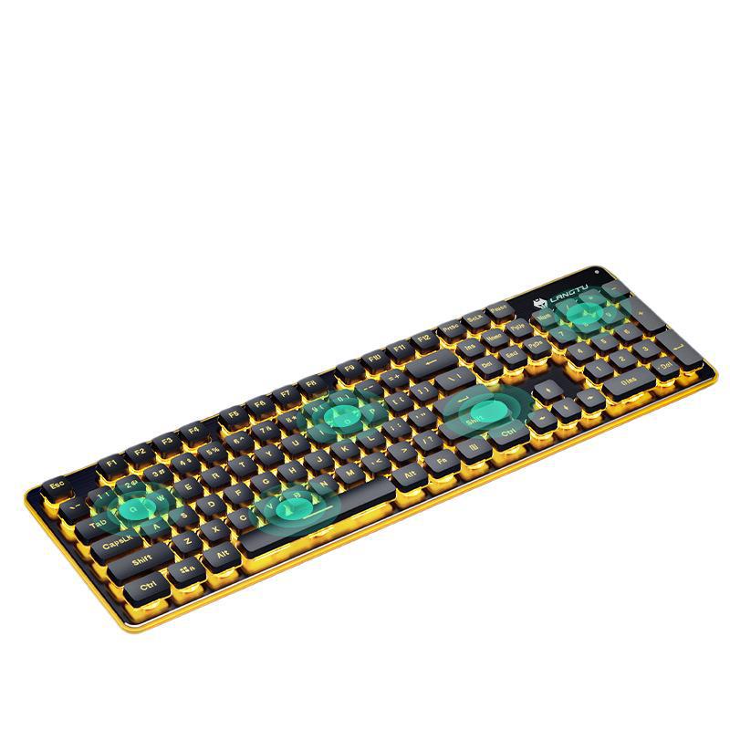 Langtu Wired Backlit Mechanical Keyboard for Office and Laptop Typing (Girls Edition)