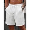 Pantaloncini casual da uomo con coulisse e texture