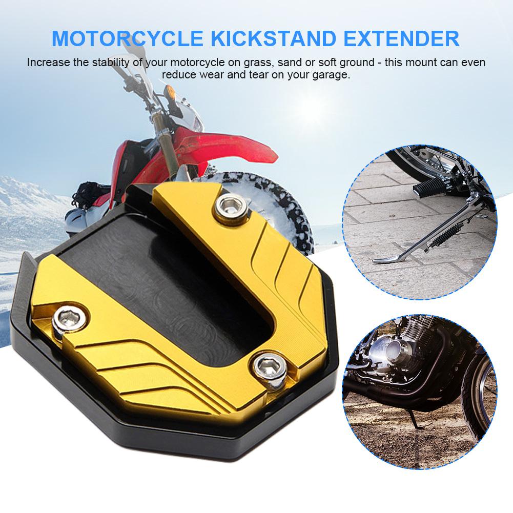 LF# Universal Enlarged Base Aluminium Alloy Kickstand Pad for Motorbike Scooter