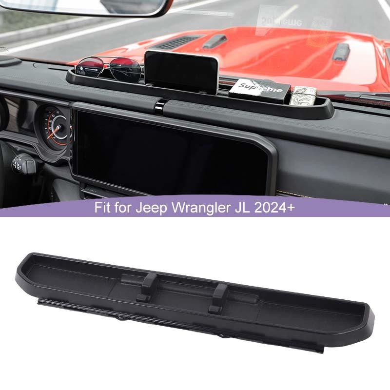  Central Control Panel Phone Holder Organizer Storage Box Container For Jeep Wrangler JL JT Gladiator 2024 Up Stowing Tidying Accessories