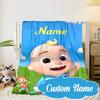 Custom Name Coco-melon Happy Journey Blanket bed sofa Blanket Flannel Blanket for Camping, Hiking, Picnic Essentials,gift for Fan family