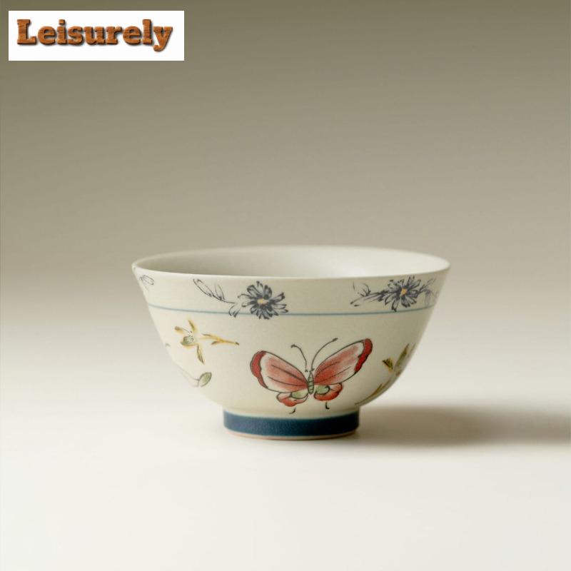 2 Stück/Los Schmetterlingsorchidee Teetasse Boutique Teeschale Einzelne Tassen Teeverkostung Meditationsbecher Chazhan Meistertassen Teegeschirr Handwerk 65ml