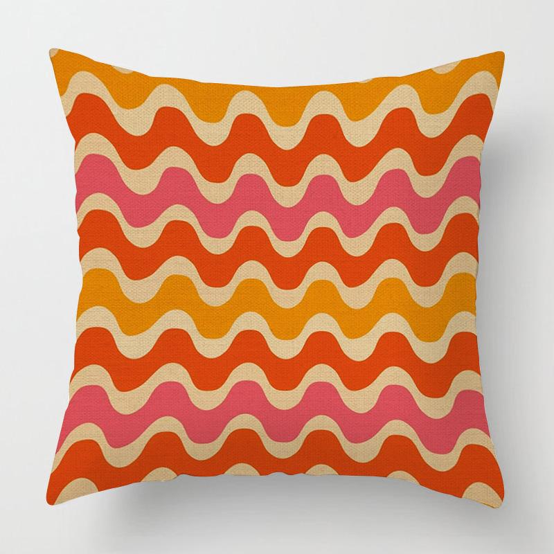 Home Decor Vibrant Retro Pattern Digital Print Pillow Covers Pattern Cushion Cover Suitable For Sofa Bedroom Car Pillow Cover