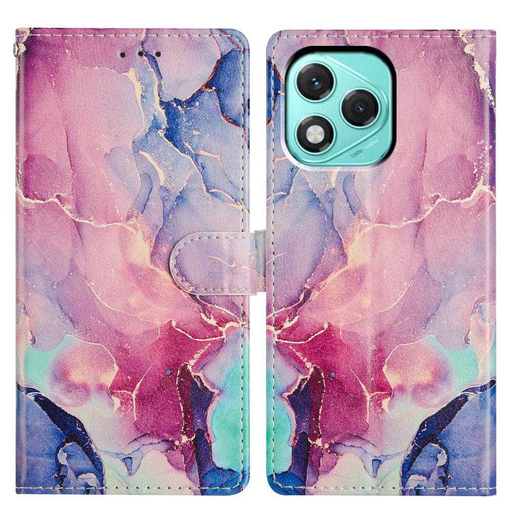 For Honor 400 Lite 5G Case Pattern Printing Wallet Stand Flip Leather Phone Cover with Strap