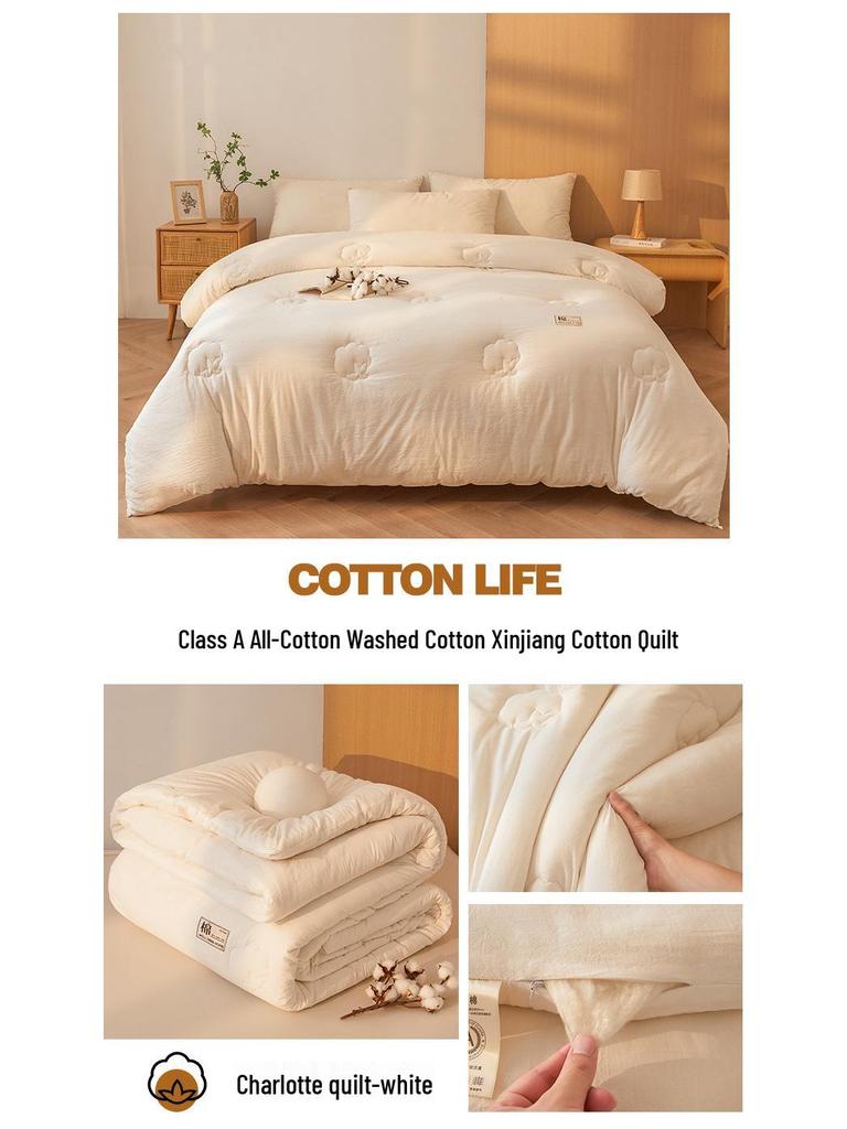 Premium Cotton Quilt: Class A, Single/Double, All-Season, Extra Thick for Winter Warmth