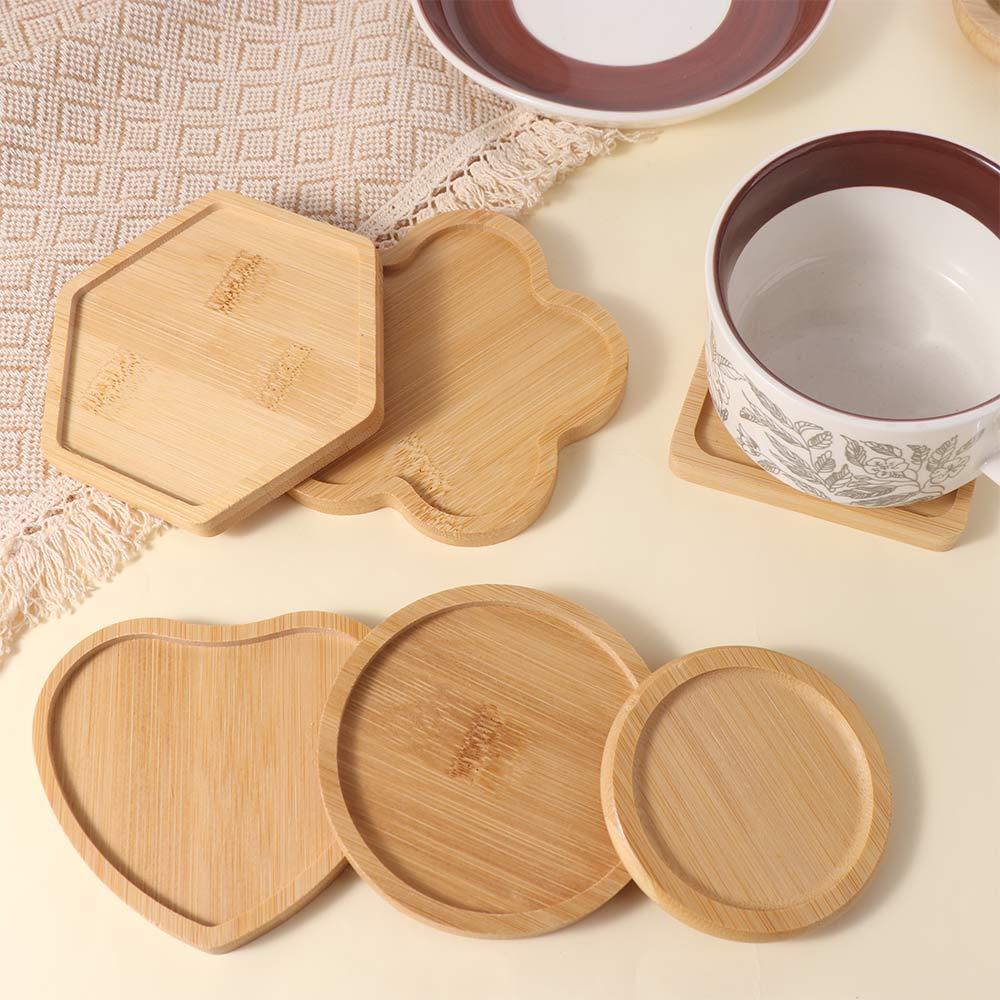 5pcs Creative Insulated Placemat Natural Tea Cup Mats Crafts Storage Tray  Dining Tables
