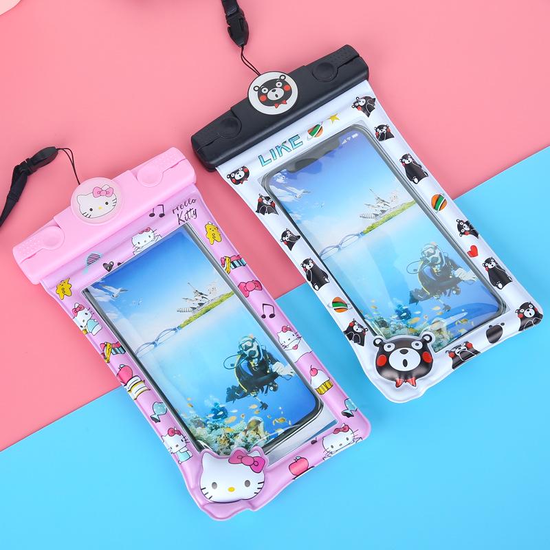 Waterproof Cartoon Phone Case Sleeve - Transparent PVC Bag for Swimming and Diving (W592)