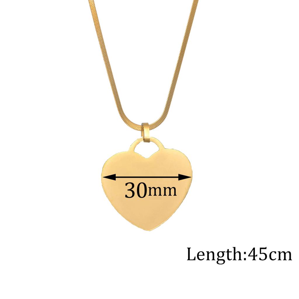 Atoztide Personalized Engrave Picture Name Necklace Stainless Steel for Women Strip Heart Blade Chain Pendant Jewelry Gift