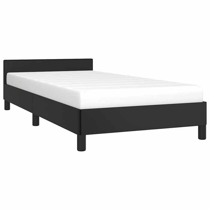 VidaXL Bed Frames with Headboard Slat Base Upholstered Bed Slat Frame Single Bed Adult Bedroom Interior Black 347465