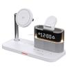 New Desk Stand Magnetic Wireless Charger Fast Wireless Charging 15W Output Type-C Port LED Colorful Lights Digital Display Clock