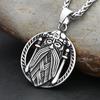 New Viking Odin Portrait with Double Sword Pendant Necklace for Men Vintage Nordic Stainless Steel Amulet Jewelry Gift Wholesale