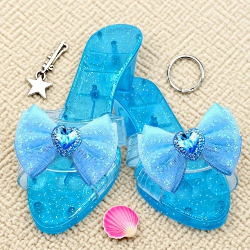 Pretend Play House Games Princess Crystal Shoes for Stage Masquerade Special Occasion Decorators Children's Toys