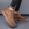 New Men's Boots High Top Leather Shoes Genuine Leather Breathable High Quality Casual Shoes Retro Fashion Lace Up Work Men Shoes