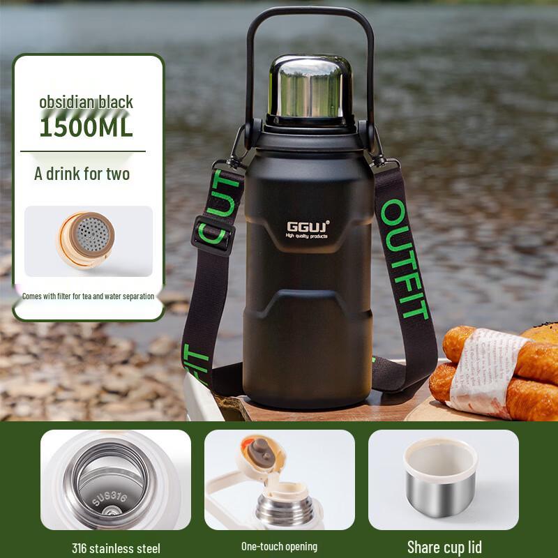 Shangqi Large Capacity Stainless Steel Dual-Drink Vacuum Flask