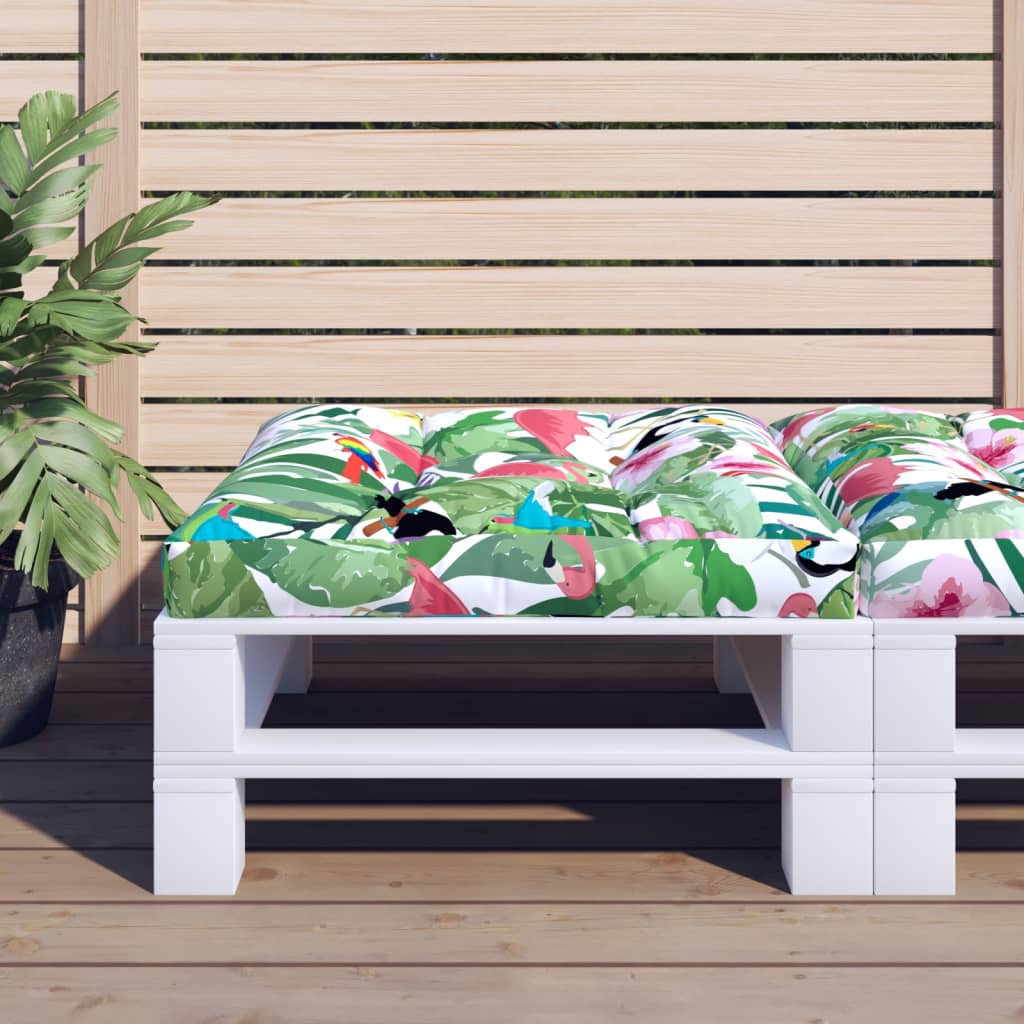 Multicolored Pallet Cushion 70 X 70 X 12 Cm Fabric