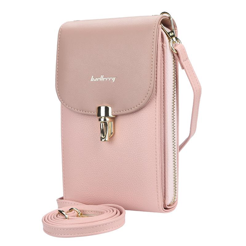 Fashion Mobile Phone Bag Wallet for Women Female Litchi Pattern Messenger Bag Zipper Small Shoulder Bag
