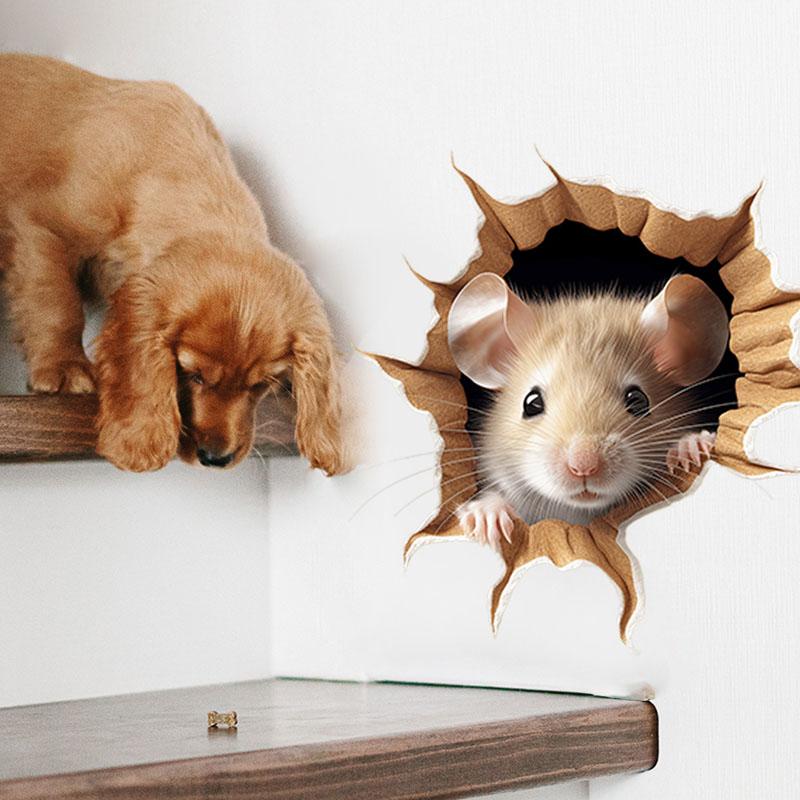 3D Personalised Mouse Sticker Animals Home Decor Living Room Wall Stickers