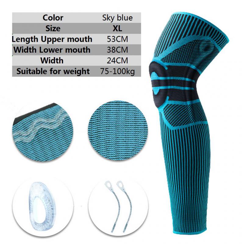 1/2PCS Knee Support Men Pressurized Elastic Knee Brace with Silicone Spring Basketball Volleyball Knee Pads High Quality Practical Daily Use