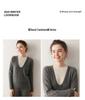 Women's Colorblock Round Neck Two-Piece Cashmere Sweater - Long Sleeve Knitwear for Autumn/Winter
