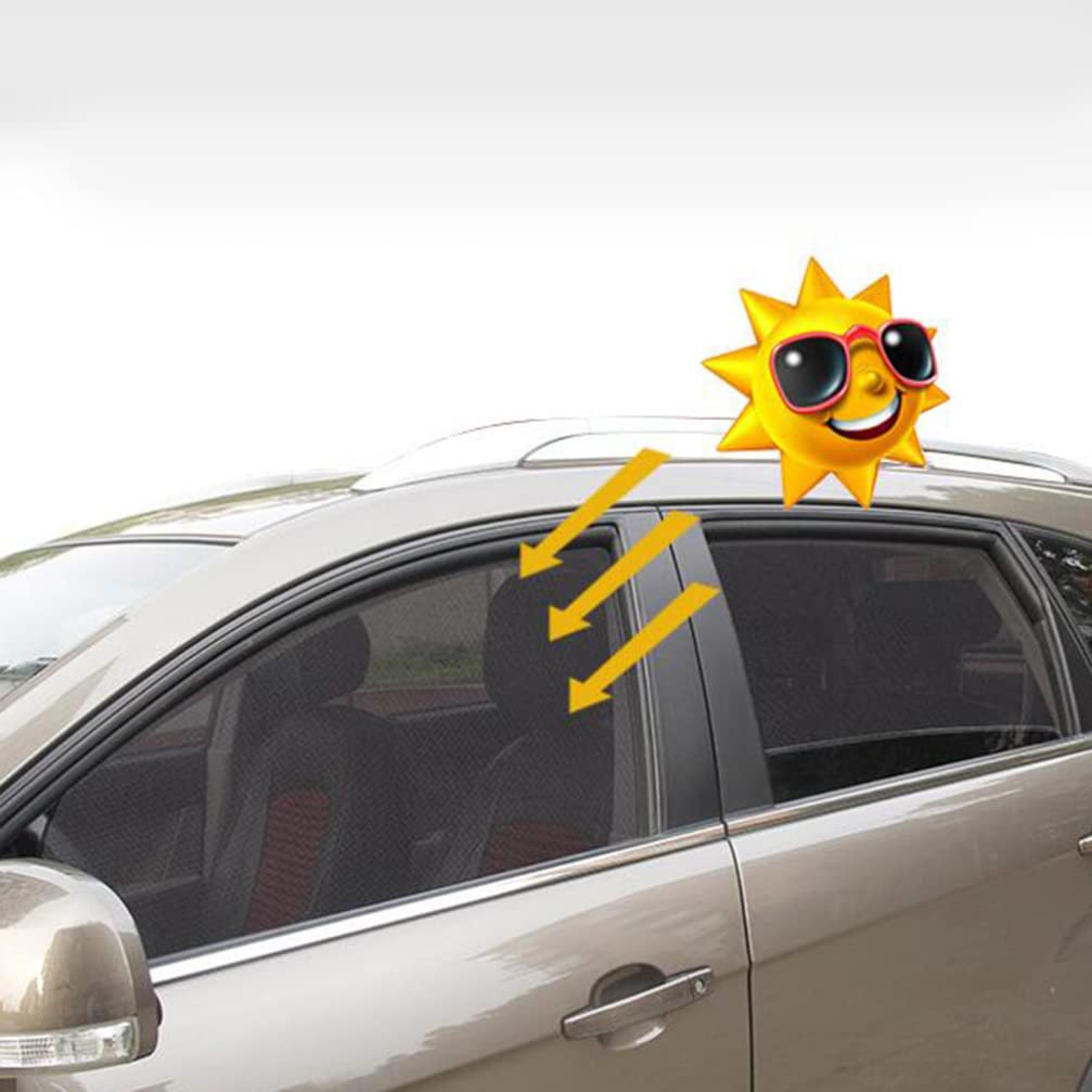 Healifty 2PCS Car Sun Shade Side Mesh Curtain Magnetic Sun Shade Car Screen Sun