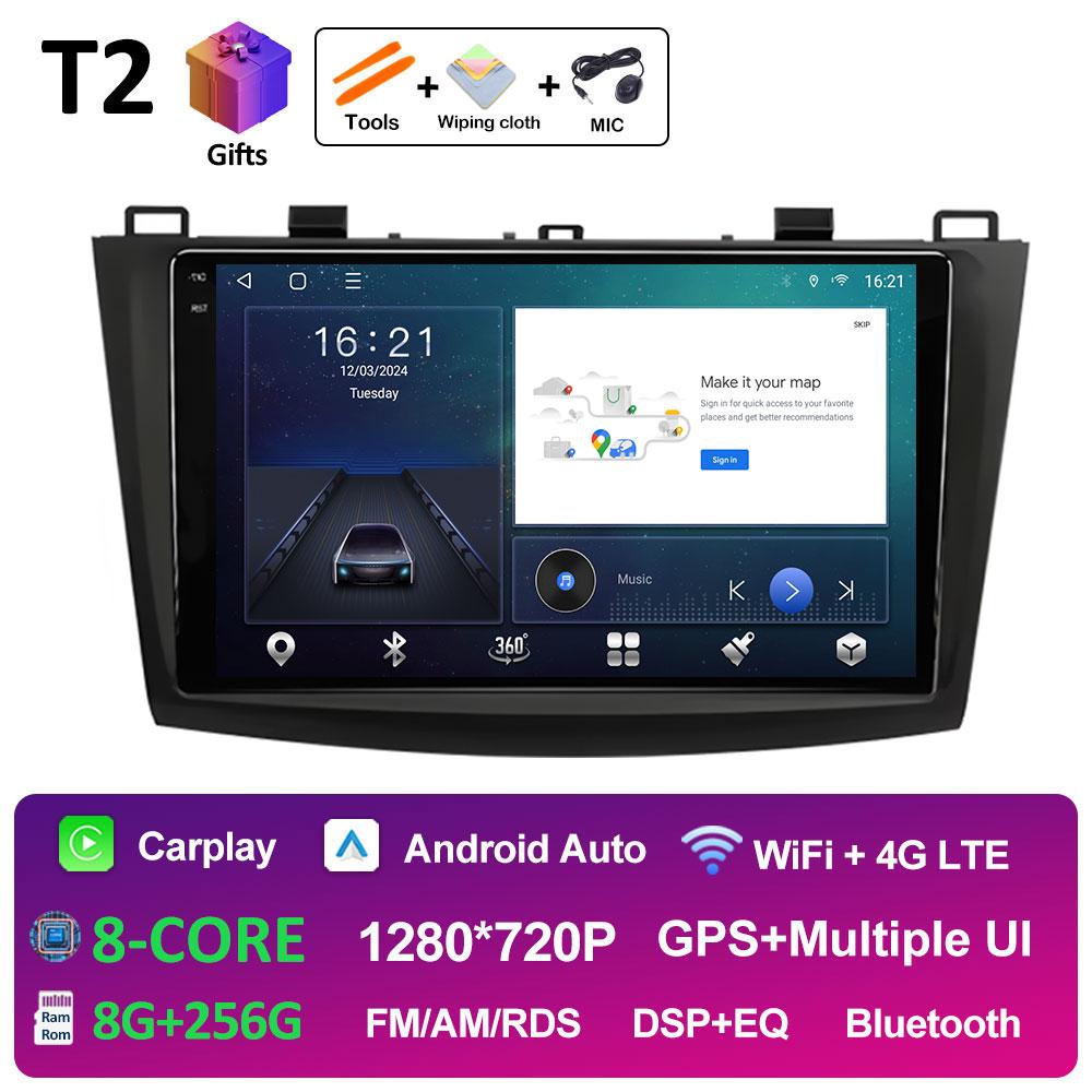 Player Multimedia Pentru Mazda 3 2009 2010 2011 2012 2013 Android Auto Ventilator de Răcire DSP Stereo Carplay Wireless Ecran QLED IPS WIFI
